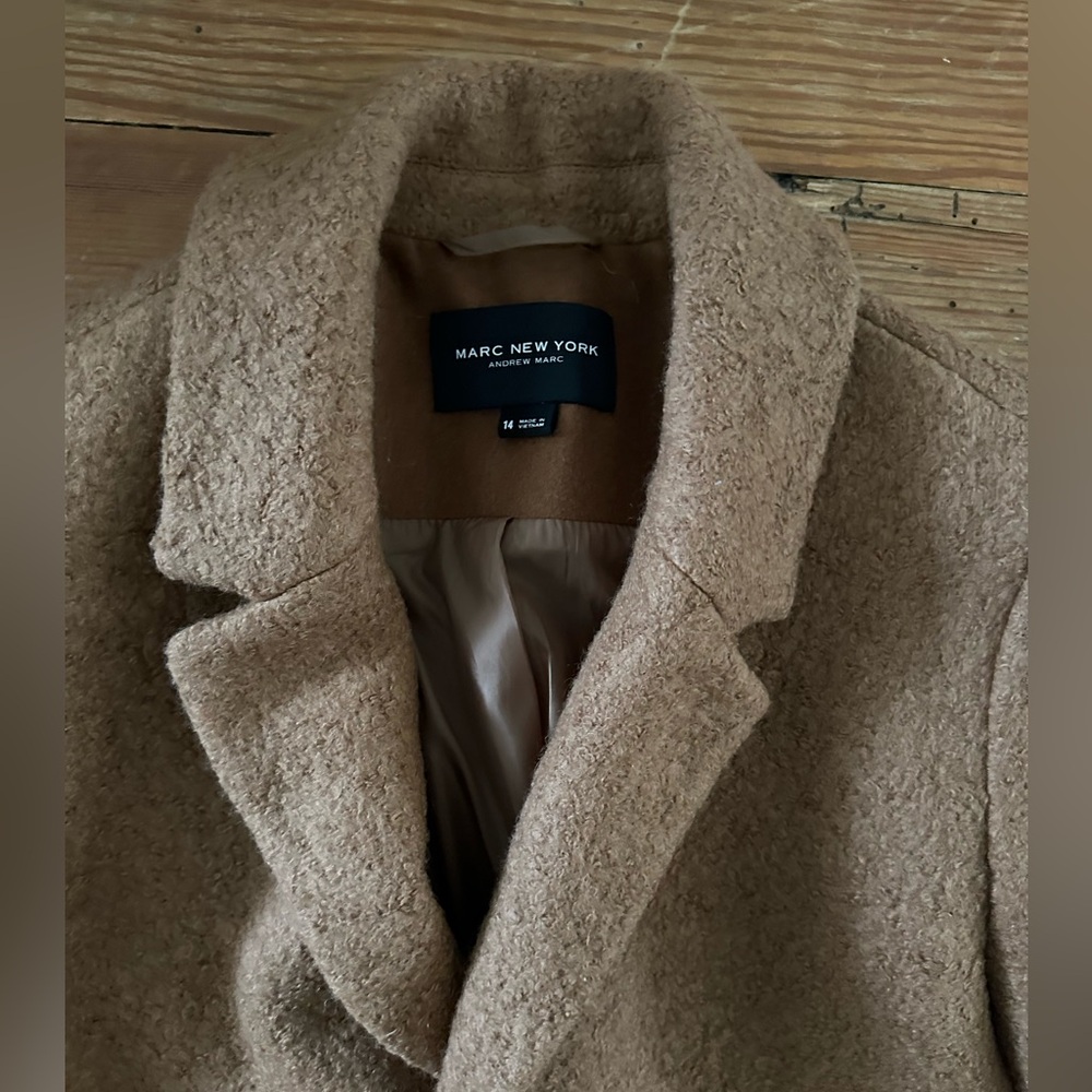 Marc New York Boucle Camel Car Coat - Picture 3 of 7